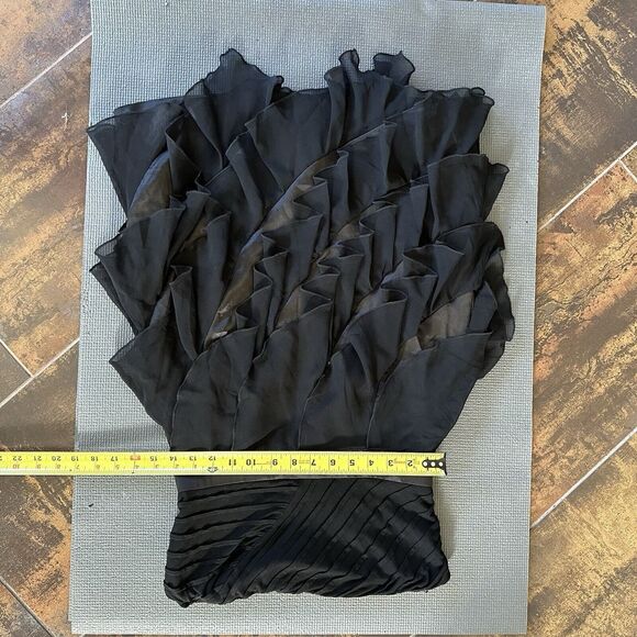 AKIRA CHICAGO Little Black Party Dress Womens Medium Chiffon Ruffle - Picture 8 of 12